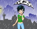 Игра Девушка с зонтиком одевается