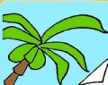 Игра Раскраска: Пальма на пляже